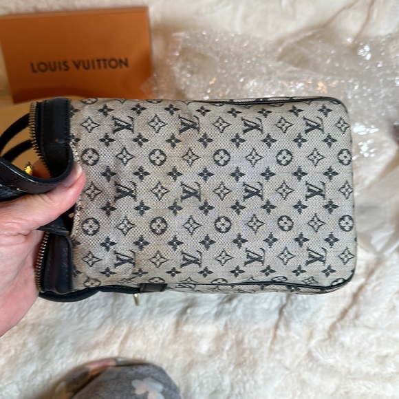 LOUIS VUITTON 💙🩶 Min Lin Jospehine blue denim tote Great 22 yr old Vintage Bag - Picture 12 of 15